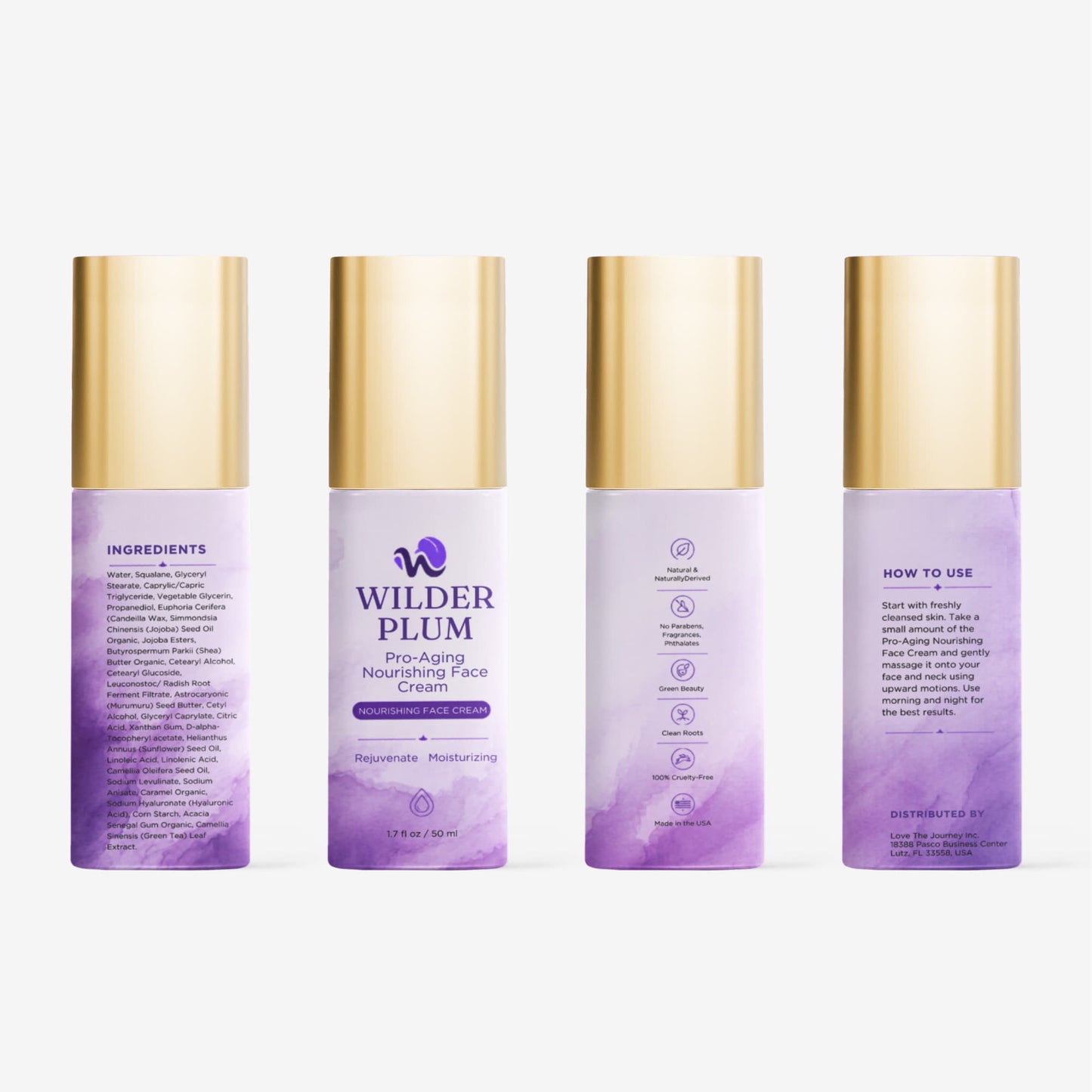 Wilder Plum Pro-Aging Nourishing Face Cream Gold Cap